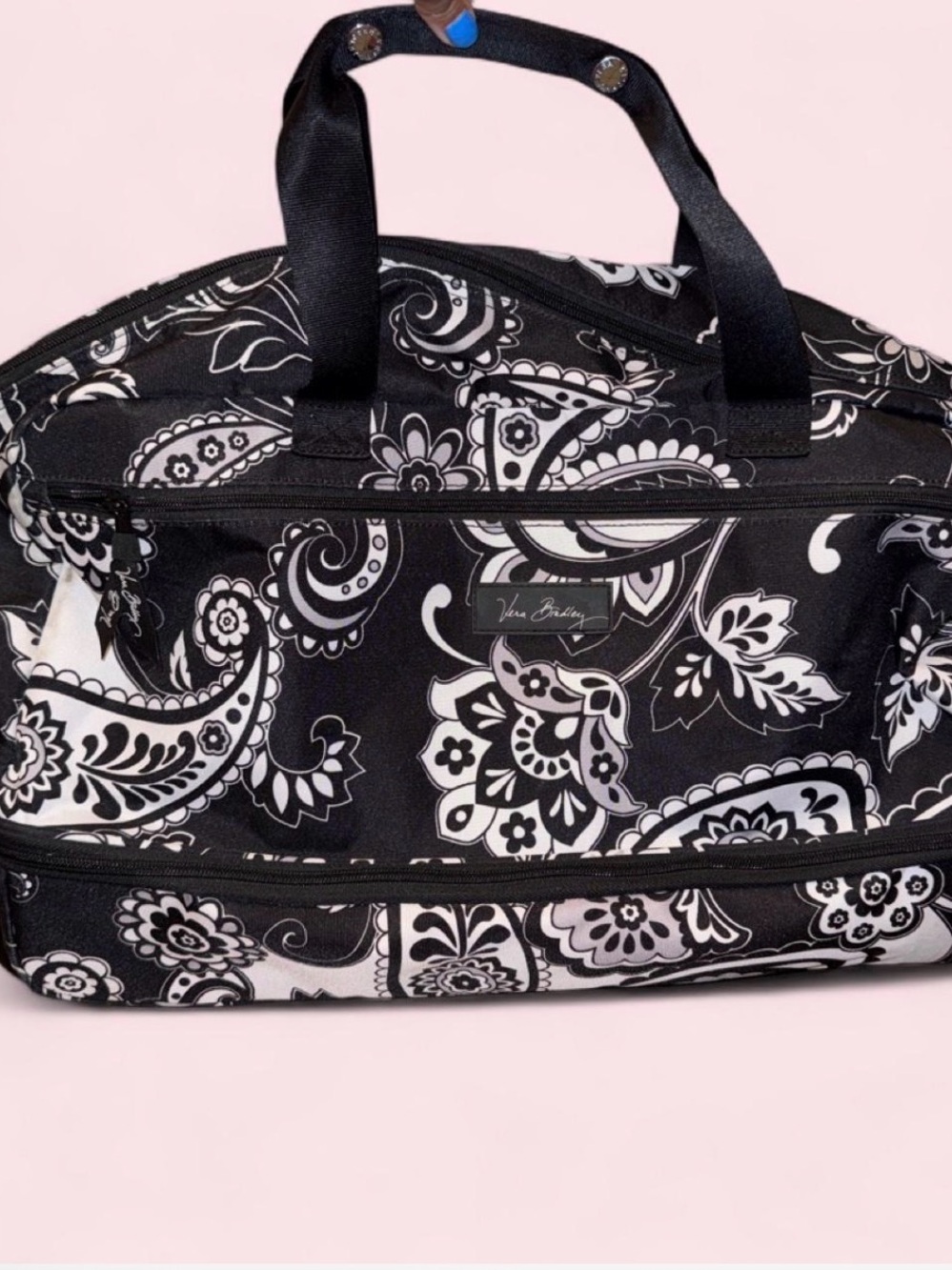 Vera Bradley Black & White Paisley Travel Tote